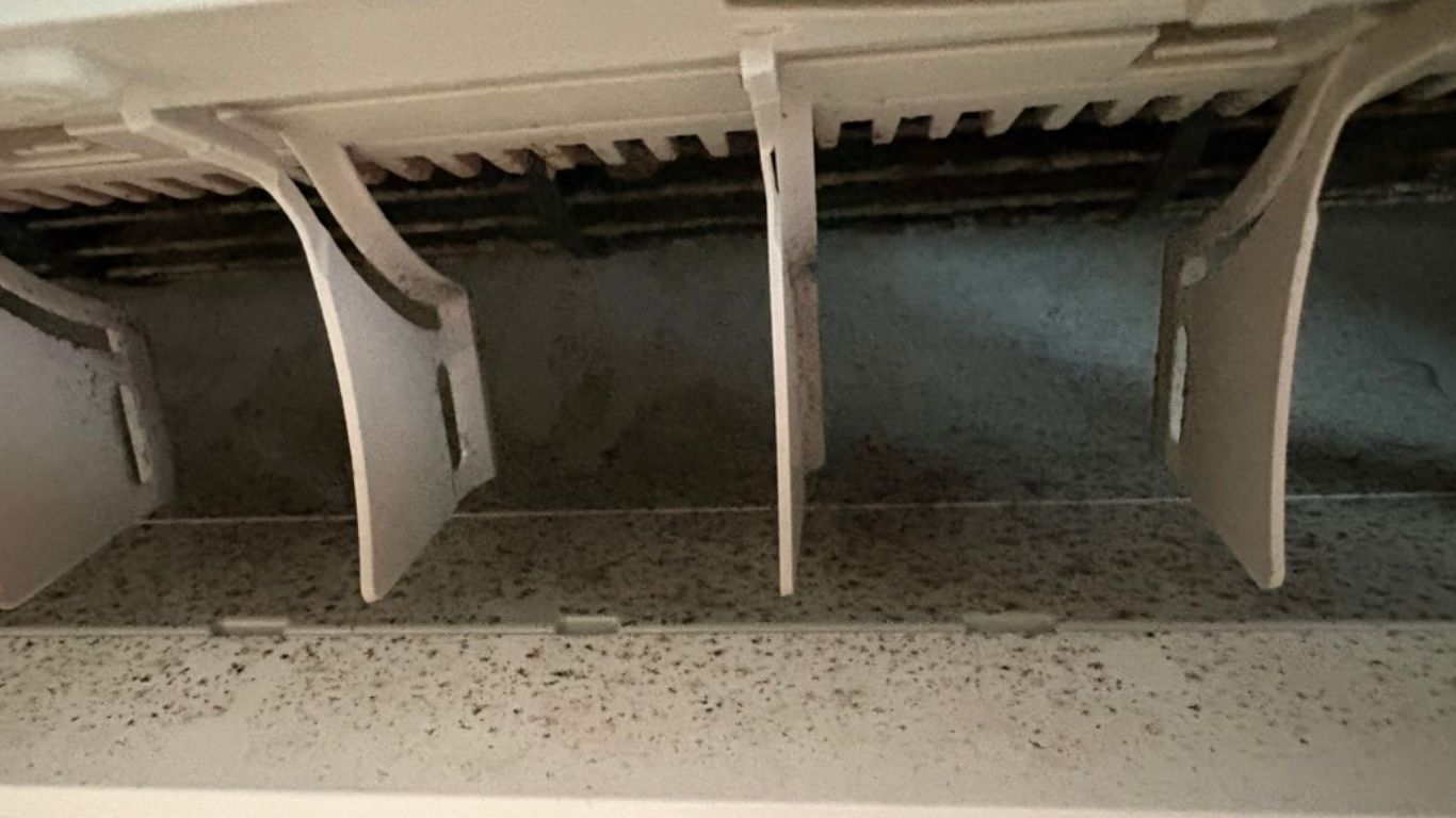 Beltéri egység penészes burkolata